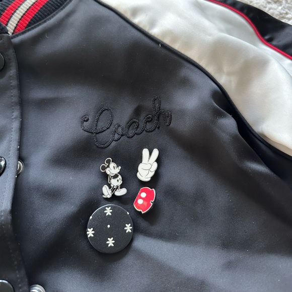 Reversible Disney x Coach Mickey Mouse Satin Varsity Jacket size S - Picture 2 of 8